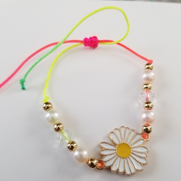 2 pcs Fashion Neon beaded Daisy Bracelets Stackable New - Picture 4 of 6